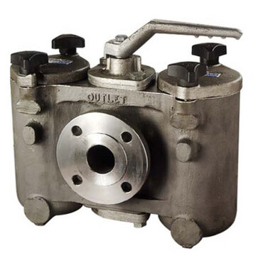 Duplex filter Type: 6632 Stainless steel 1.4408 Switching plug material: Stainless steel Flange
